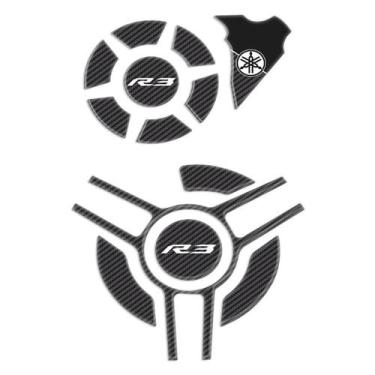 Imagem de Adesivo Protetor Tank Pad YZF R3 2016 a 2020 - Motor Resinado - Cromo 