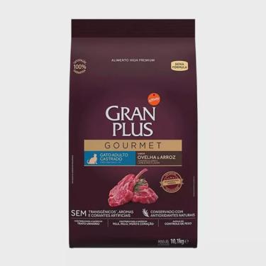 Imagem de Ração Gran Plus Gourmet Gatos Castrados Ovelha e Arroz - 10,1Kg