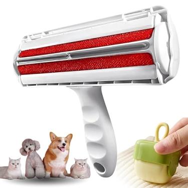 Imagem de LYAN Escova removedora de pelos de animais de estimação + borracha de rolo de fiapos bônus – reutilizável, sem fita, sem baterias – para móveis, roupas, assentos de carro e muito mais