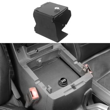Imagem de SAFECenter Console Organizador de Armas Cofre com Trava para Jeep Wrangler JL JLU 2018-Presente para Gladiador JT 2020-Presente Preto Acessórios de Armazenamento