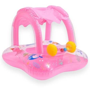 Imagem de Boia Bote Infantil Com Cobertura Baby Piscina Praia Crianças Inflável Premium