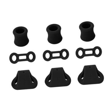 Imagem de Fenteer 9 peças de cordas de mosquetão de escalada, anéis de travamento, ferramenta de rapel, dispositivo de posicionamento, arnês de escalada, anel limitador, Preto