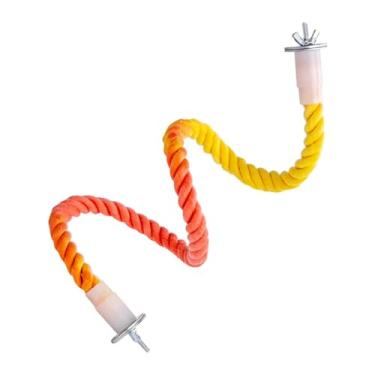 Imagem de Fenteer Poleiro de corda para pássaros, suporte de escalada flexível resistente a mordidas, brinquedo para papagaios, calopsitas, periquitos e gaiola de, 60cm