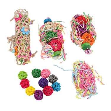 Imagem de Zhjvihx Brinquedo de Forrageamento de Papagaio, Brinquedo Decorativo Recheado de Triturador de Pássaros, Livre de Tóxicos para Calopsitas para Pombinhos