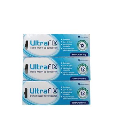 Imagem de Kit 3 Ultrafix Creme Fixador De Dentaduras 40g União Química