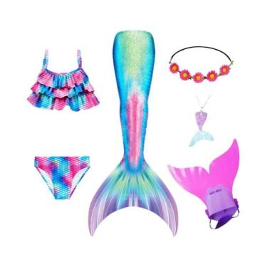 Imagem de Fantasia De Sereia Para Meninas Com Cauda E Monofin, Cosplay De Ariel,