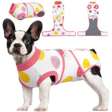 Imagem de Kuoser Terno de recuperação de cães fêmeas machos, body pós-cirurgia para esterilização, macacão para cães após cirurgia, roupa de recuperação cirúrgica para animais de estimação antilambida