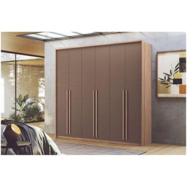 Imagem de Guarda-roupa Casal 4 Gavetas 6 Portas Santos Andirá Gênova, Marrom