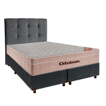 Imagem de Kit Cabeceira + Cama Box + Colchão Queen Molas Ensacadas Airtech Ortobom