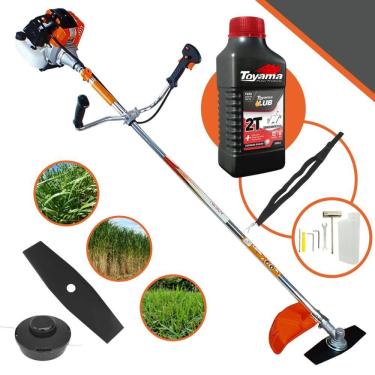 Imagem de Roçadeira Máquina de Corta Grama Vulcan VR430S À Gasolina 43cc 1,7HP de Potência 10000rpm Roçadeira Com Lâmina 2 Pontas + Carretel + ÓLEO TOYAMA 2T