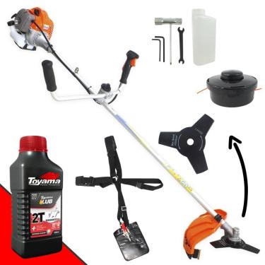 Imagem de Roçadeira Lateral Vulcan VR430P À Gasolina 2 Tempos 43cc 10.000rpm 1,7HP Com Guidão Anti-Vibração Lâmina 3 Pontas + Carretel Nylon + ÓLEO TOYAMA FG50