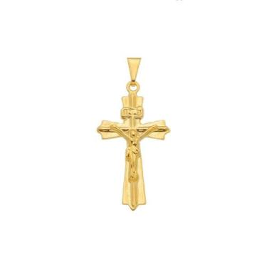 Imagem de Pingente Dourado Crucifixo Detalhes - KOZLO, Unica, U