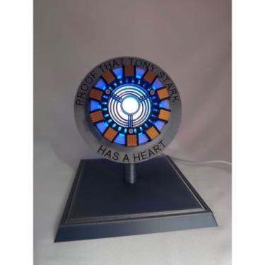Imagem de Decoração reator arc do homem de ferro 3d com luz usb prova que tony s