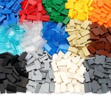 Imagem de Blocos de construção Feleph 1  2 Tile  700 peças multicoloridas