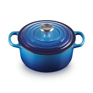Imagem de Panela Redonda Signature 24 cm Azul Azure Blue Le Creuset