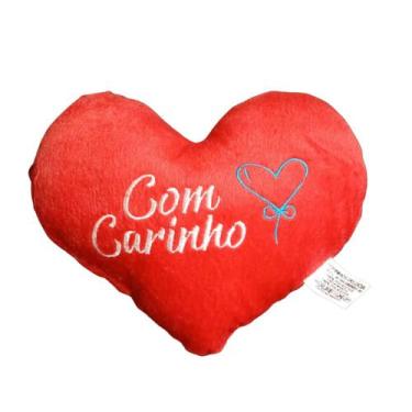 Imagem de Almofada Coração "Com Carinho"  Um Presente Especial 23x21 - almofada 