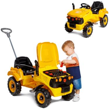 Imagem de Tratorzinho de Passeio e Pedal Bebe Calesita Tracamp Amarelo