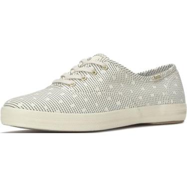 Imagem de Keds Tênis feminino Champion de lona com cadarço, Listra de semente de garça, 40