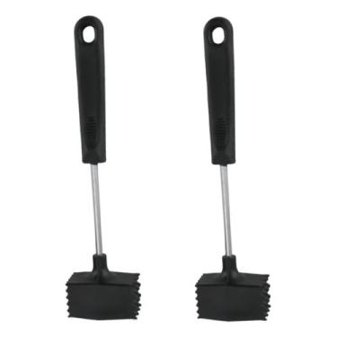 Imagem de Kit 2 Martelo Para Carne Inox 25cm Preto Amaçiador Cozinha - Femina