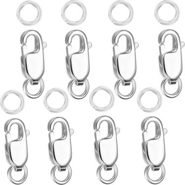 Imagem de Fecho de garra de lagosta grande com anéis fechados de colar de ouro e prata para fabricação de joias