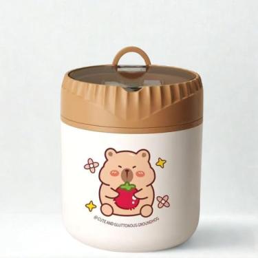 Imagem de Pote/Marmita/Sopeira/Lancheira, Térmico, Com Colher Para Alimentos/Papinhas/Sopas ou Frutas, Em Aço Inox 530ml (Marron)