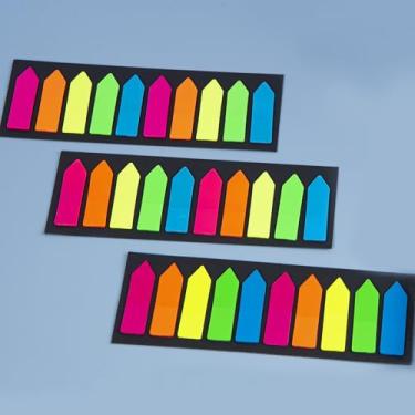 Imagem de Sinalizadores de página de flecha, 600 peças, 10 cores - abas adesivas translúcidas para organizador de arquivos, livros e cadernos