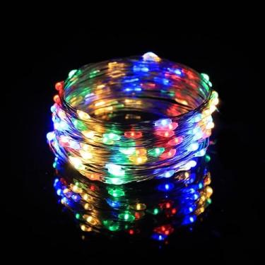 Imagem de 300 cm USB Plug in Luzes LED Fadas, Lâmpadas LED Fio Prata Fio Estrelado Luzes para Quarto, Pátio, Jardim, Festa Casamento Iluminação Comercial (Colorida)