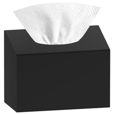 Imagem de Capa de caixa de toalha de mão compatível com toalhas de mão de papel descartáveis, suporte de toalha de papel de banheiro acrílico para montagem na parede ou bancada, preta