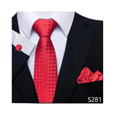 Imagem de Conjunto De Gravata Floral Verde Para Homens Com Abotoaduras E Lenço D