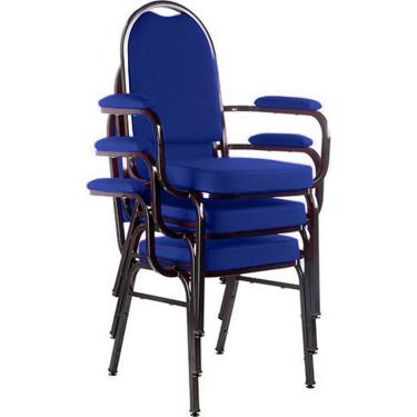 Imagem de Kit com 3 Cadeiras para Auditório Linha Hotel Azul