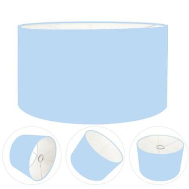 Imagem de Cúpula abajur cilíndrica cp-8024 Ø50x25cm azul bebê - Vivare