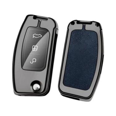 Imagem de Capa Protetora De Chave De Carro Em Couro E Metal Para Fiesta Focus Ec