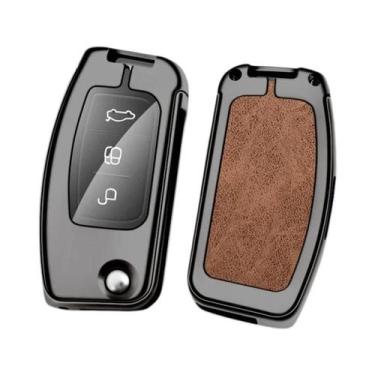 Imagem de Capa Protetora De Chave De Carro Em Couro E Metal Para Fiesta Focus Ec