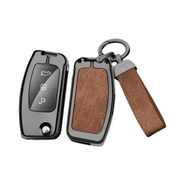 Imagem de Capa Protetora De Chave De Carro Em Couro E Metal Para Fiesta Focus Ec