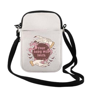 Imagem de TSOTMO Consultor de lactação Halloween Your Baby Will Latch Bolsa tiracolo presente para conselheiro educacional de amamentação, Your Will Cr