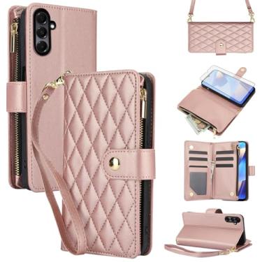 Imagem de Asuwish Capa de celular para Samsung Galaxy A16/A17/A26 5G com protetor de tela de vidro temperado e carteira com zíper, compartimento para cartão, suporte, flip cell A 16 17 26 16A 17A 26A 4G