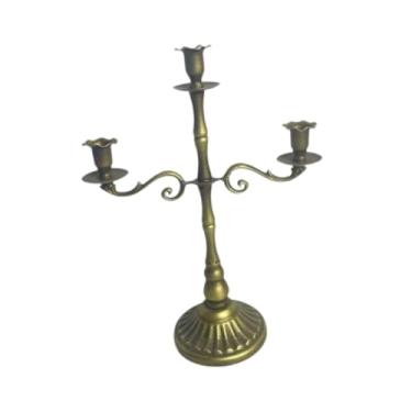 Imagem de Fenteer Suporte de vela decorativo com vários braços, candelabro retrô romântico para iluminação de velas em casamentos e festas de fim de ano na sala de, B