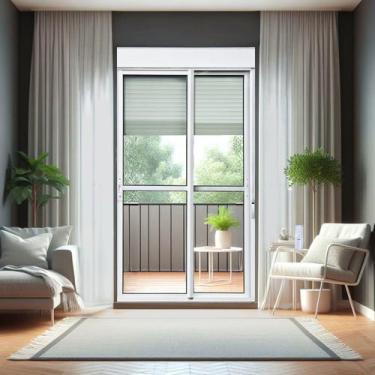 Imagem de Porta de Correr com Persiana integrada 2 Folhas Móveis 220 X 120 Elite