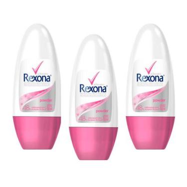 Imagem de Kit 3 Desodorante Antitranspirante Rollon Rexona Feminino Powder Dry 5