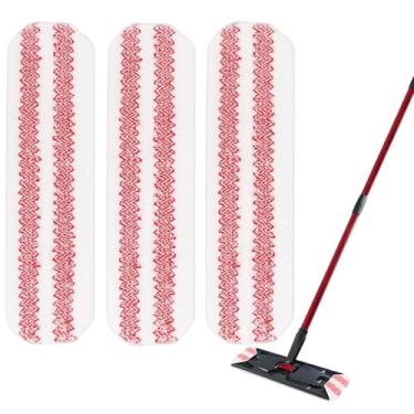 Imagem de Substituições de esfregão compatíveis com esfregão plano O Cedar H2prO - Cabeças de substituição de esfregão de microfibra para esfregões de piso plano O-Cedar/Vileda H2prO - Almofada lavável para