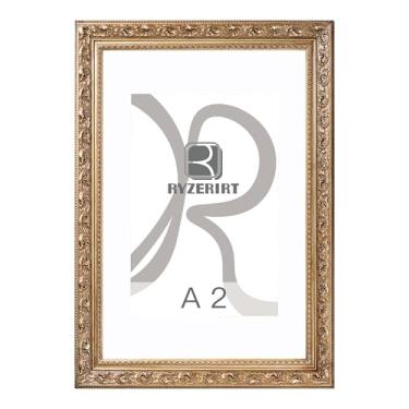 Imagem de RYZERIRT Moldura A2 de madeira, exiba imagens A3 com tapete ou A2 sem tapete, molduras de pôster marrom, moldura para pendurar na parede 08