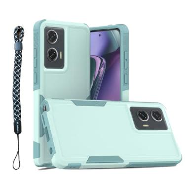 Imagem de Capa para Moto G Stylus 5G 2024, proteção contra quedas de nível militar, compatível com Moto G Stylus 5G 2024, capa antiimpressão digital PC+TPU para Moto G Stylus 5G 2024 com cordão portátil, azul