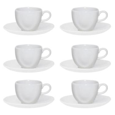 Imagem de Conjunto de 6 Xícaras Grandes 220ml Com Pires Ryo White - Oxford