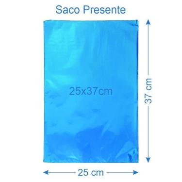 Imagem de 50 Saco de Presente Metalizado 25x37cm - AAZ, Azul