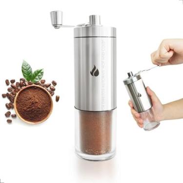Imagem de Moedor de Café Manual Compacto em Inox Hot and Cold, PRATEADO