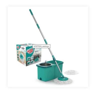 Imagem de Mop Giratório FlashLimp Pro com Balde - Microfibra, Verde
