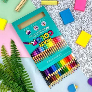 Imagem de 36 Lápis de Cor Multicolor Material Escolar