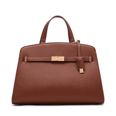 Imagem de Anne Klein Bolsa feminina grande com cinto com alça conversível, nogueira