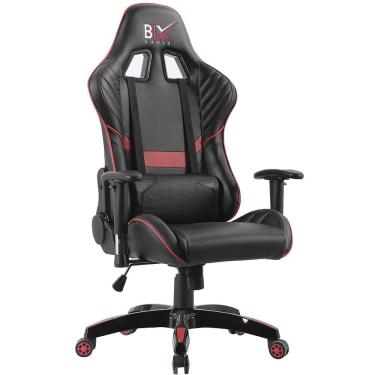 Imagem de Cadeira Gamer Giratória Com Almofada E Elevação A Gás Blx 6009 G Courino Preto Vermelho - Lyam Decor