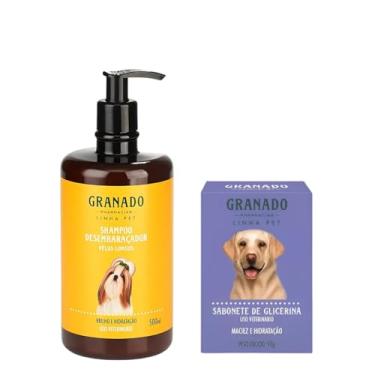 Imagem de Kit Pet Shampoo 500ml + Sabonete Glicerina 90g Higiene Completa Pelos Macios Cães Gatos (Shampoo Desembaraçador + Sabonete Glicerina)